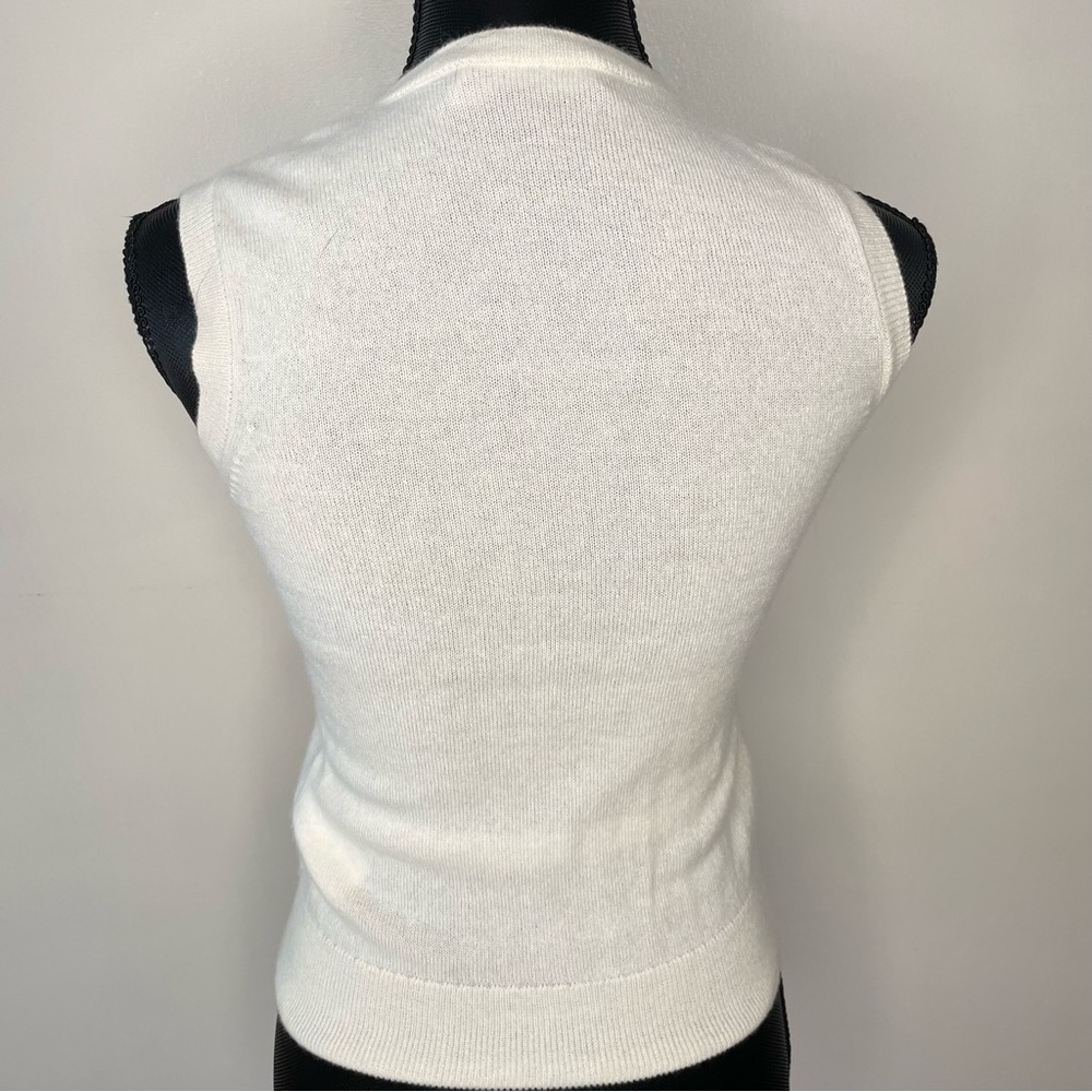 Ralph Lauren Top Sleeveless Tank Cashmere Luxury Purple Label Cream Ivory Small - Picture 4 of 12